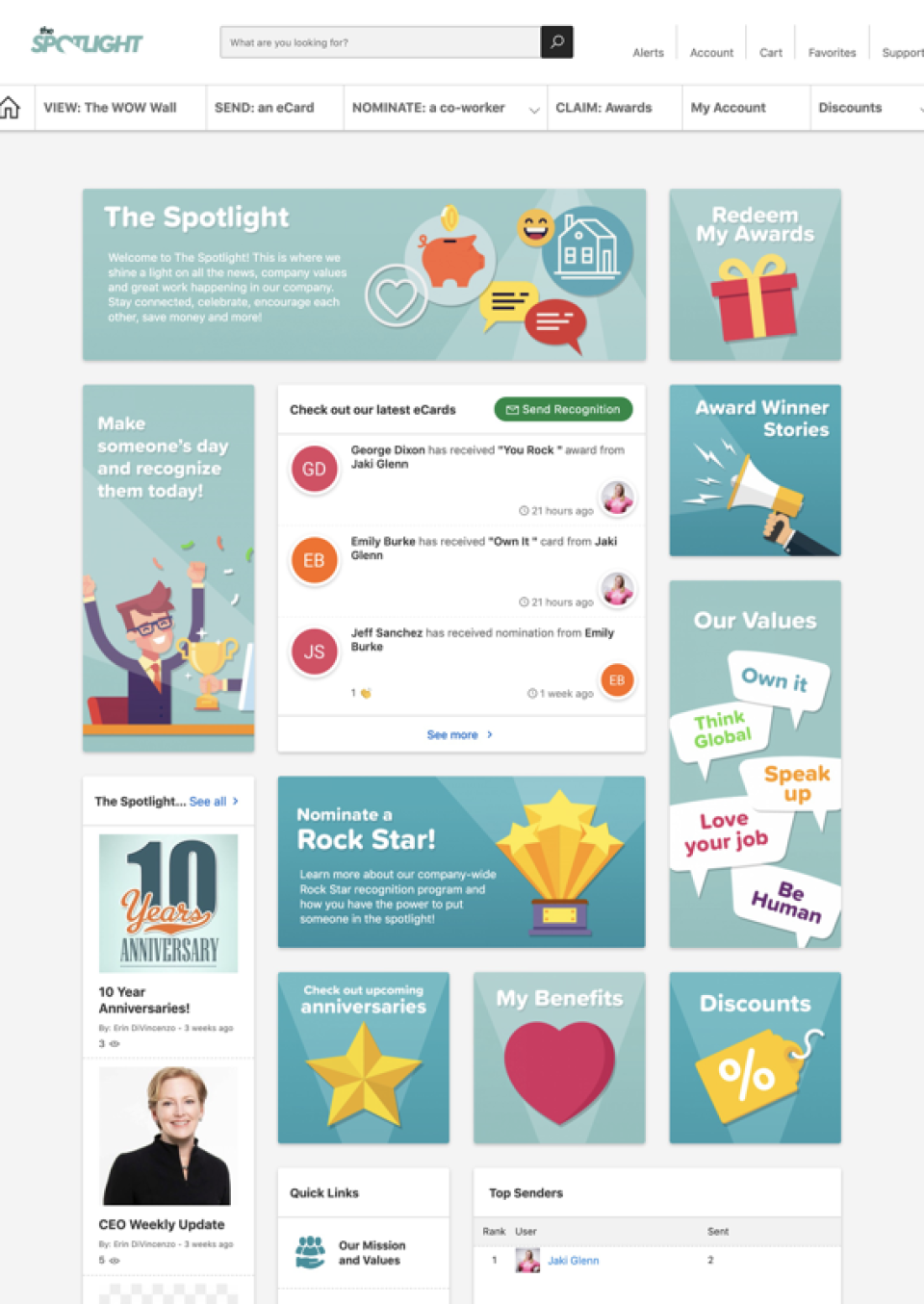 screenshot of Reward Gateway